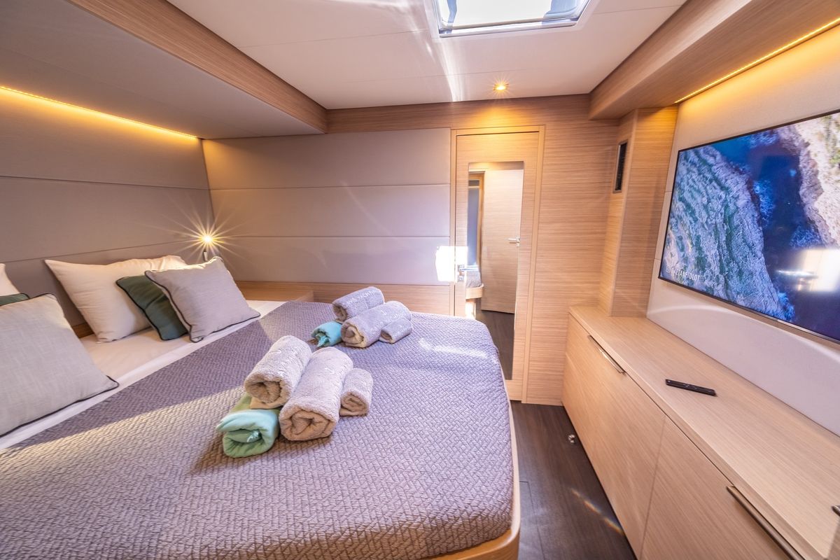 Cabin on HUMBLE ONE, a Lagoon 55 catamaran at Municipal Unit of Lefkada, Greece