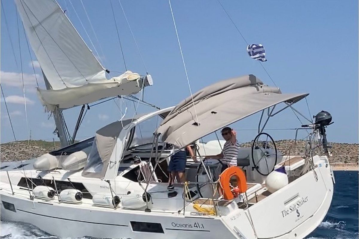 Exterior view of Salt Shaker, a Beneteau Oceanis 41.1 sailboat at Kos, Greece