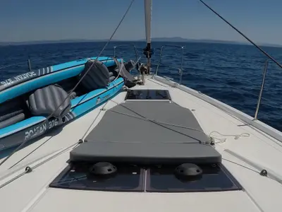 Deck of Kymo, a Jeanneau 54 sailboat at Volos Municipality, Greece