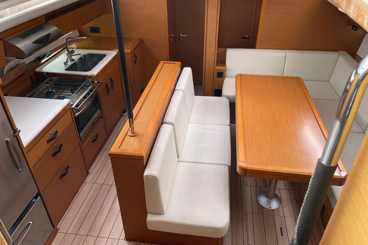 Salon of Kymo, a Jeanneau 54 sailboat at Volos Municipality, Greece