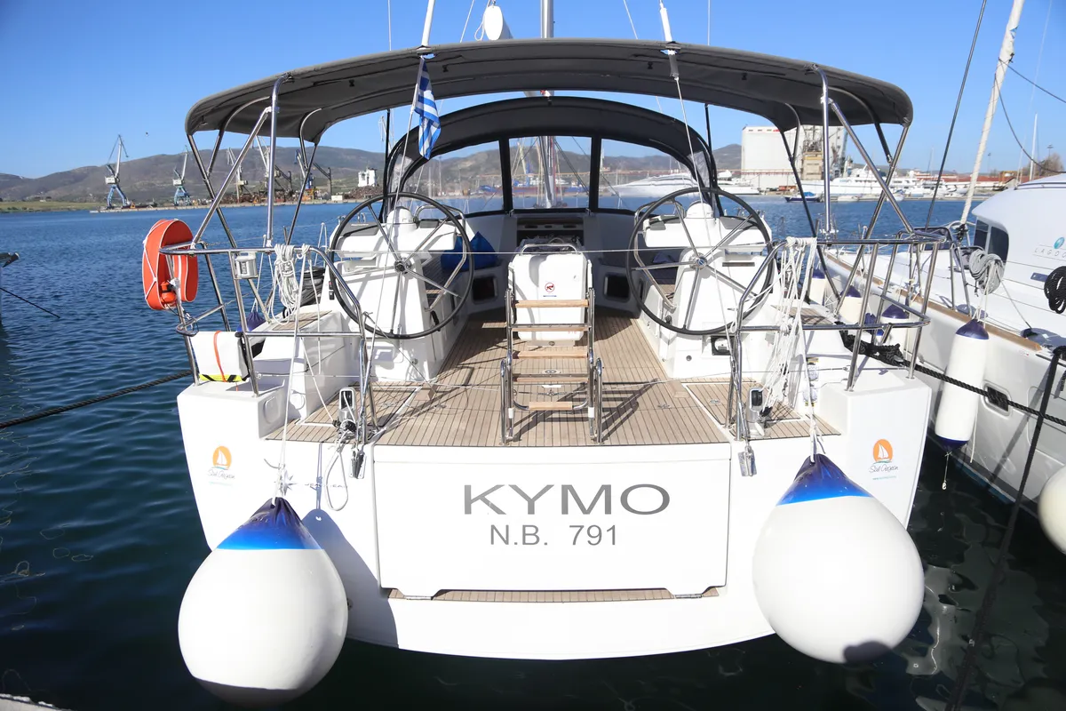 Exterior view of Kymo, a Jeanneau 54 sailboat at Volos Municipality, Greece