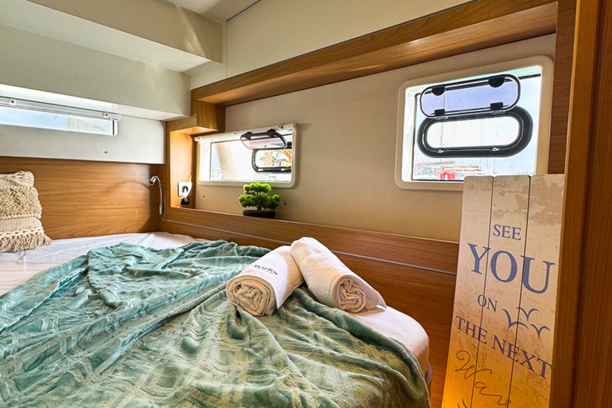 Cabin on Merlot, a Bali 4.2 catamaran at Pirovac, Croatia