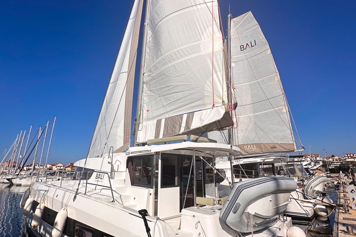 Exterior view of Merlot, a Bali 4.2 catamaran at Pirovac, Croatia