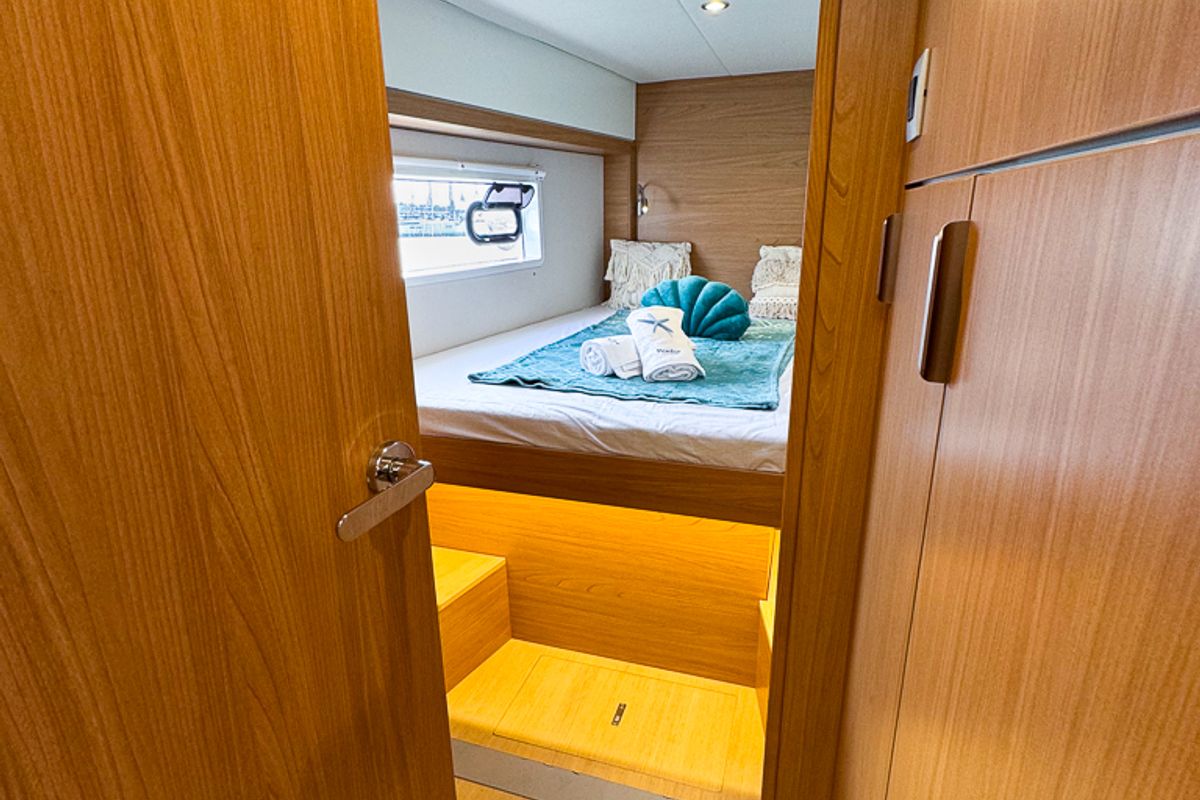 Cabin on Merlot, a Bali 4.2 catamaran at Pirovac, Croatia