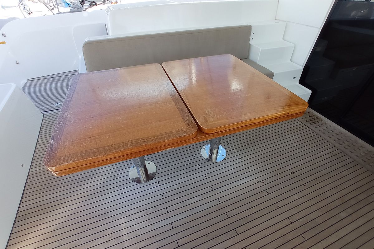 Deck of Kasper, a Lagoon 50 catamaran at Seget Donji, Croatia
