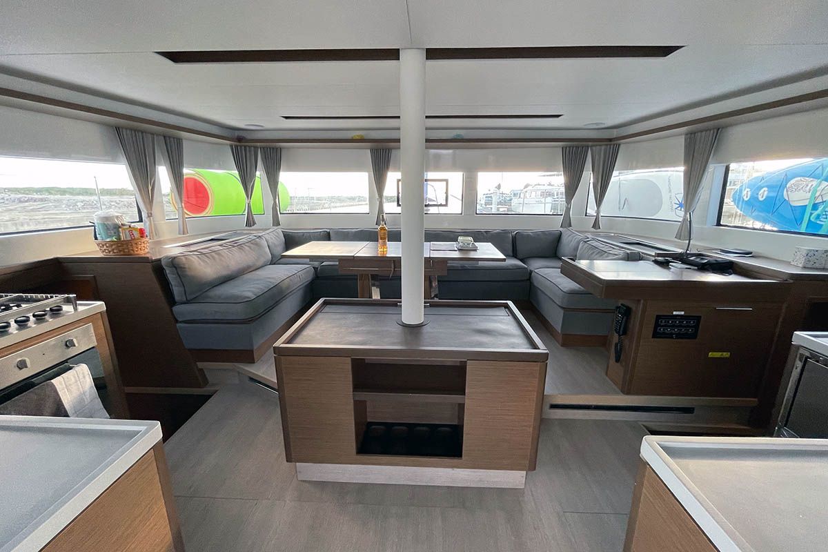 Salon of Kasper, a Lagoon 50 catamaran at Seget Donji, Croatia