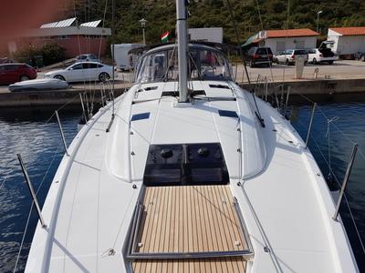 Deck of Blue Dream, a Jeanneau 54 sailboat at Pirovac, Croatia