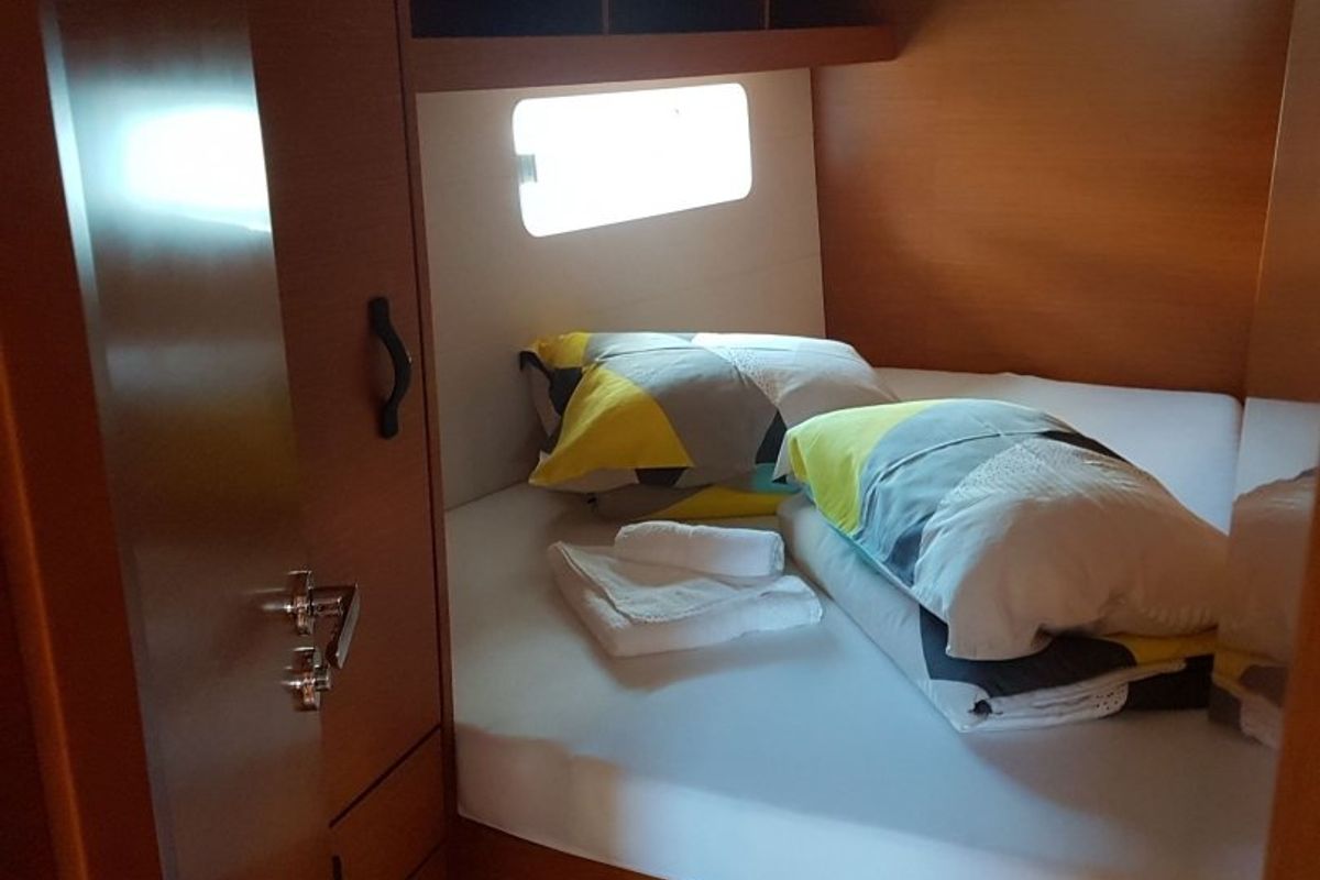 Cabin on Blue Dream, a Jeanneau 54 sailboat at Pirovac, Croatia