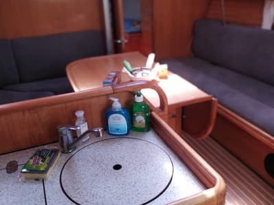 Galley of Seasail, a Bavaria Cruiser 33 sailboat at Municipal Unit of Lefkada, Greece