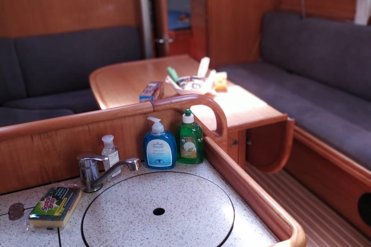 Galley of Seasail, a Bavaria Cruiser 33 sailboat at Municipal Unit of Lefkada, Greece