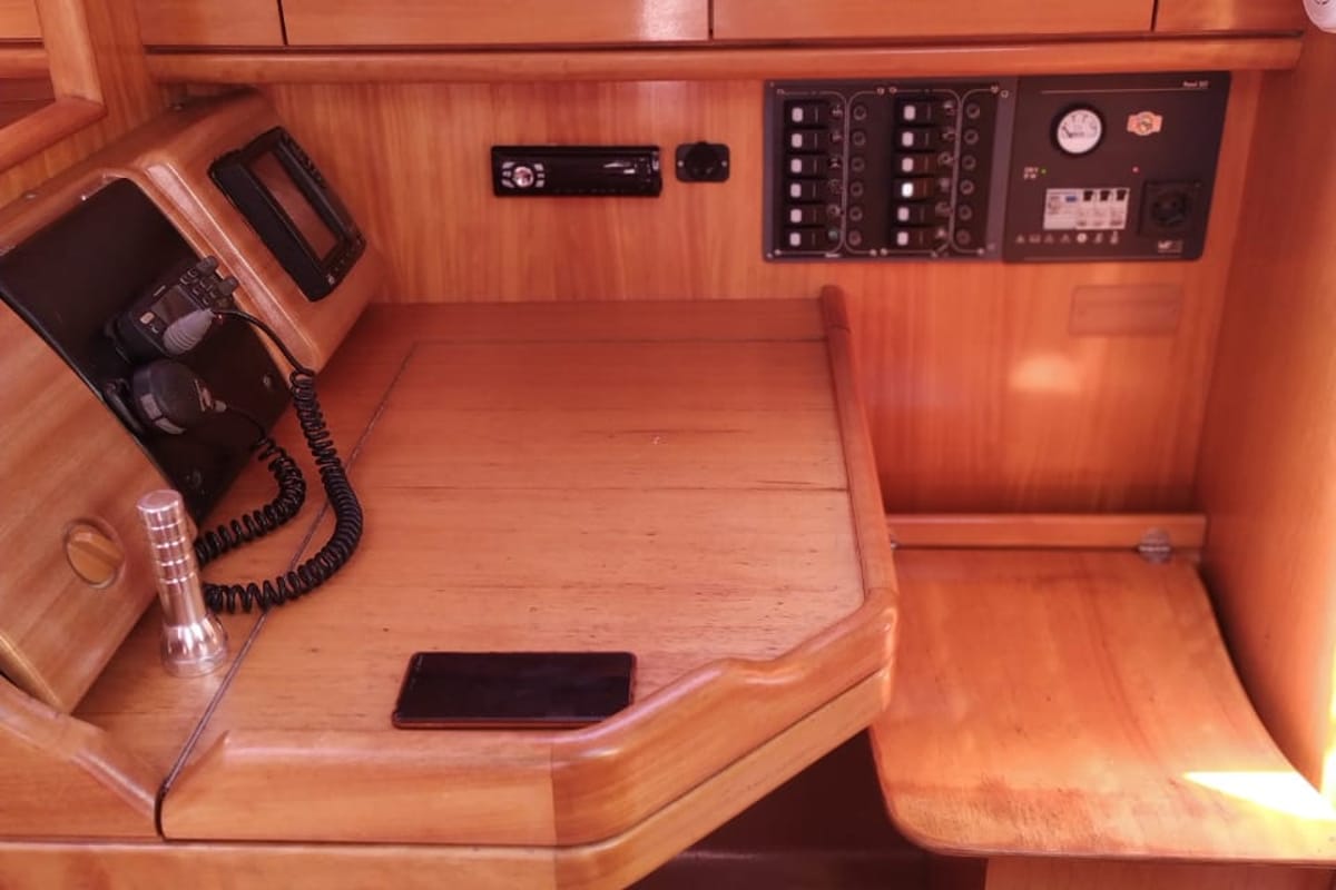 Salon of Seasail, a Bavaria Cruiser 33 sailboat at Municipal Unit of Lefkada, Greece