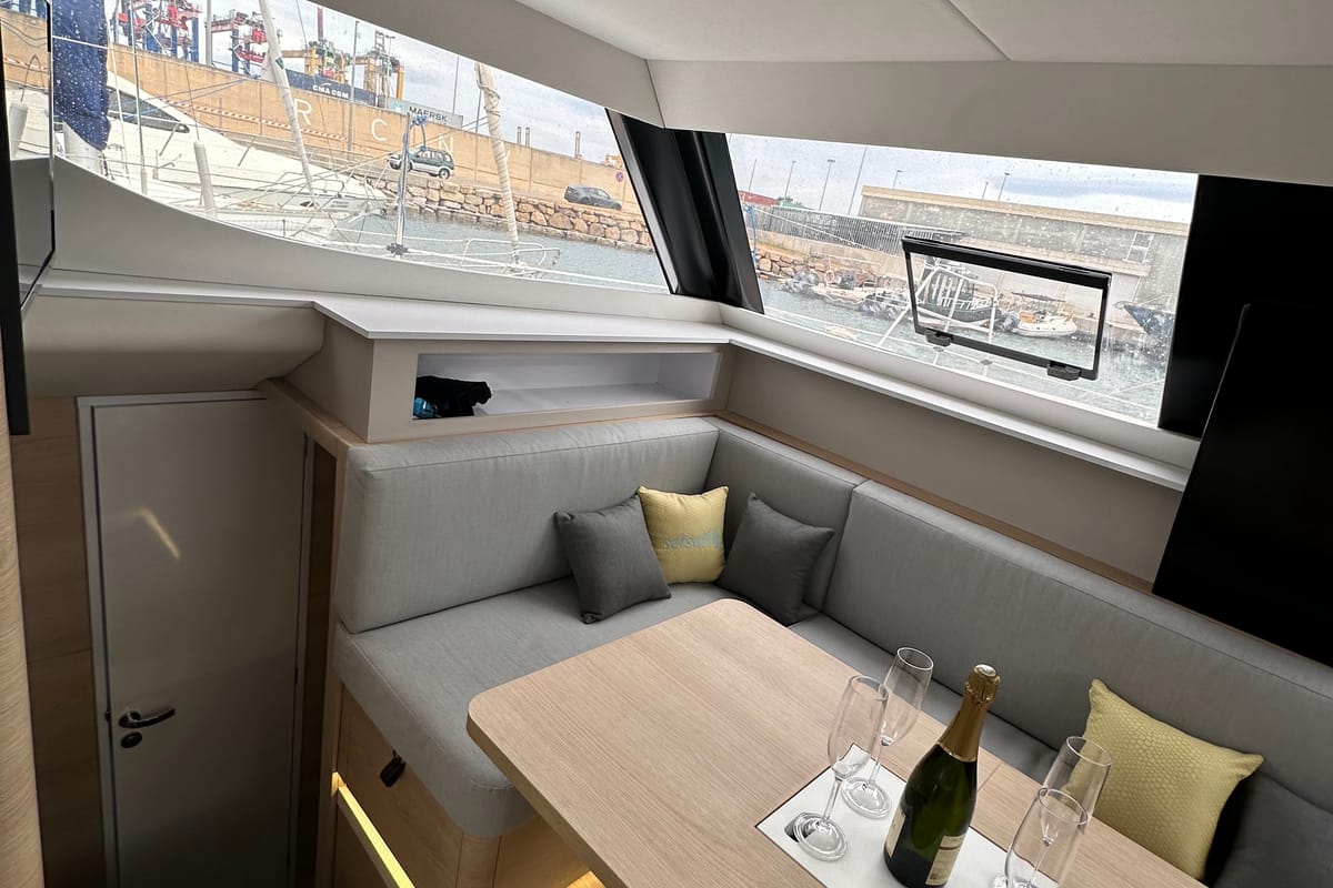 Salon of Ilusión, a Aventura Catamarans Aventura 37 catamaran at Valencia, Spain