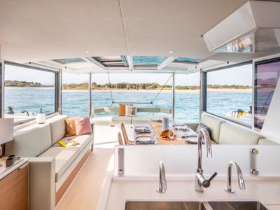 Galley of Santa Ana, a Bali 4.6 catamaran at Saint-Mandrier-sur-Mer, France