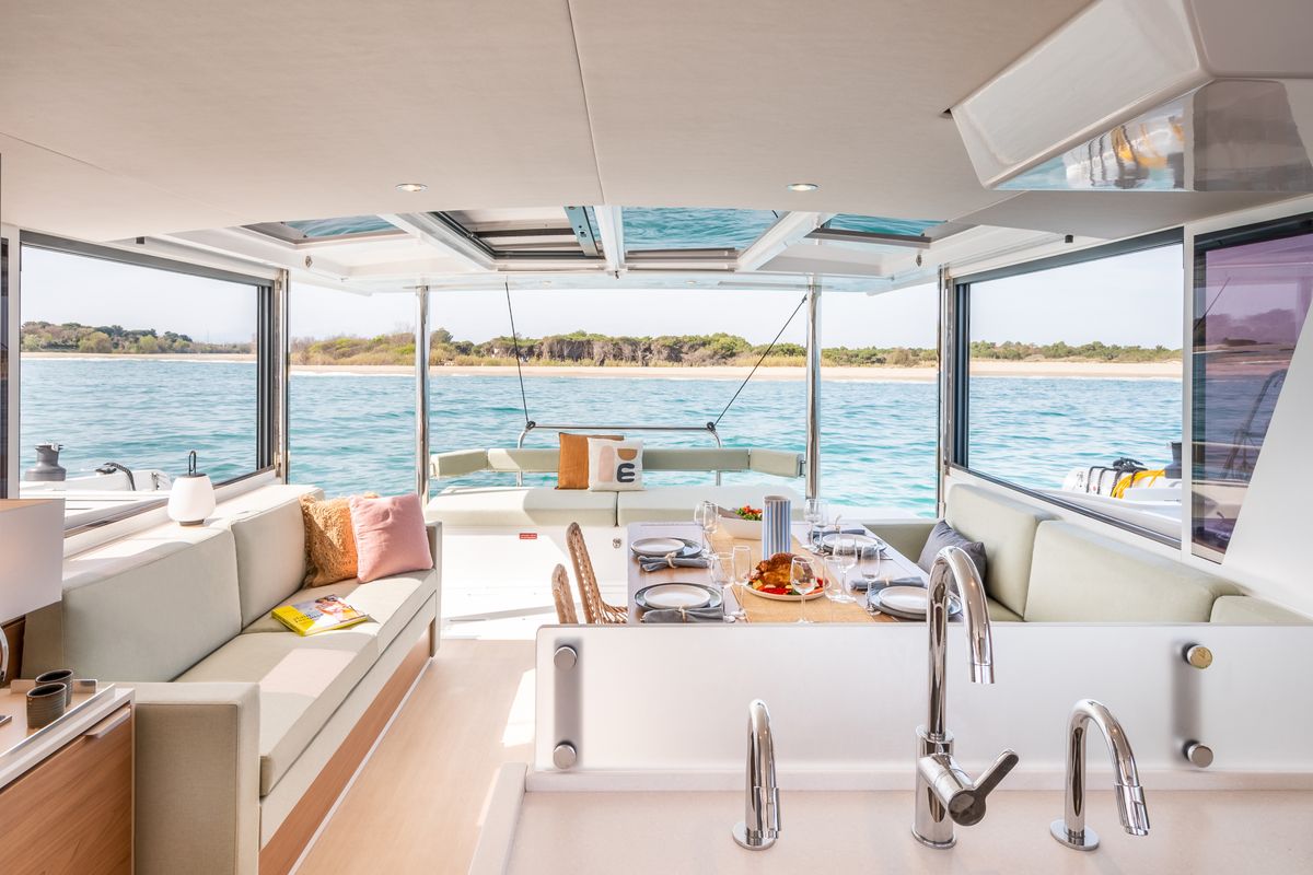 Galley of Santa Ana, a Bali 4.6 catamaran at Saint-Mandrier-sur-Mer, France