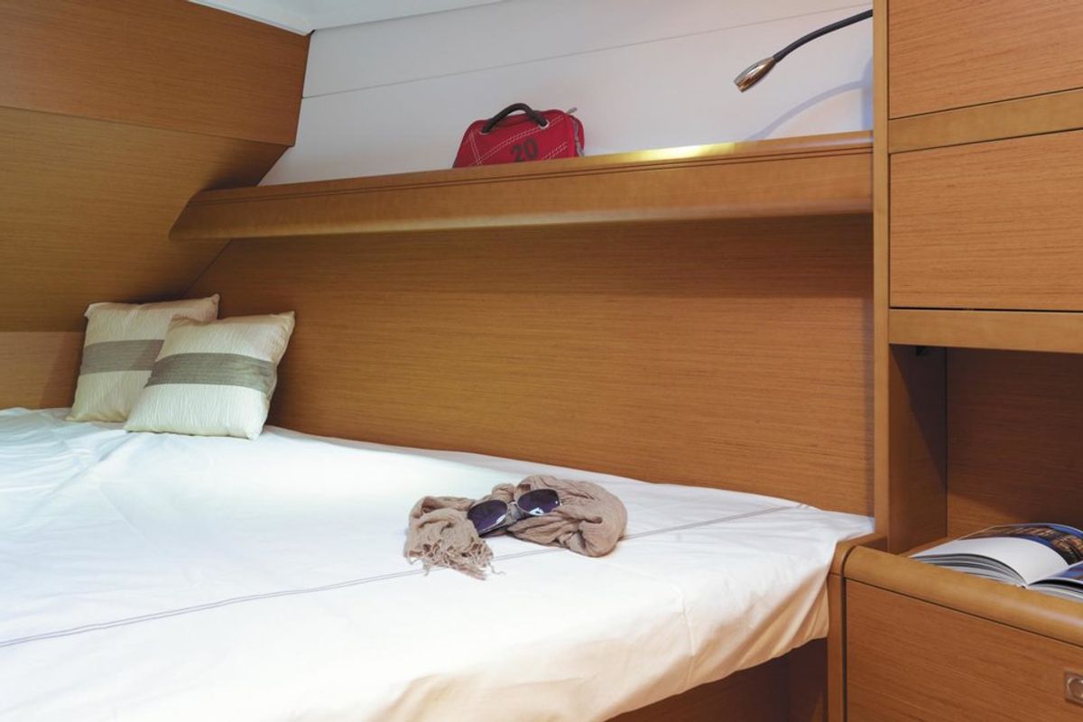 Cabin on Sunsail 38 Classic, a Jeanneau Sun Odyssey 389 sailboat at Municipal Unit of Lefkada, Greece