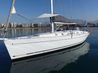 Exterior view of Joker, a Beneteau Cyclades 50.5 sailboat at Athens, Greece