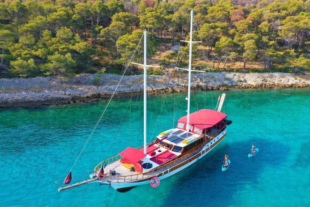 Exterior view of Tango, a Custom Made Tango yacht at Grad Kaštela, Croatia