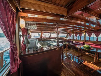 Salon of Tango, a Custom Made Tango yacht at Grad Kaštela, Croatia