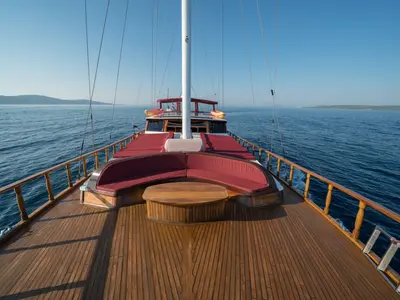 Deck of Tango, a Custom Made Tango yacht at Grad Kaštela, Croatia