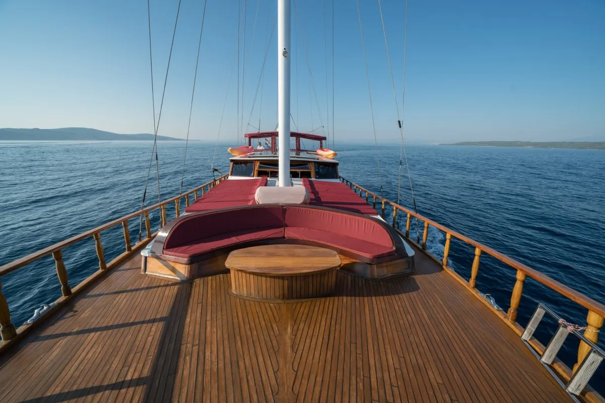 Deck of Tango, a Custom Made Tango yacht at Grad Kaštela, Croatia