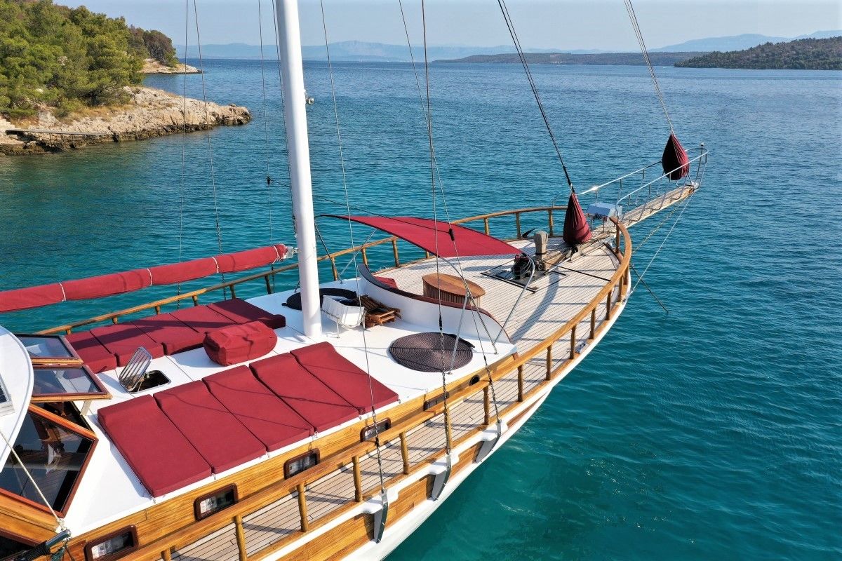 Exterior view of Tango, a Custom Made Tango yacht at Grad Kaštela, Croatia