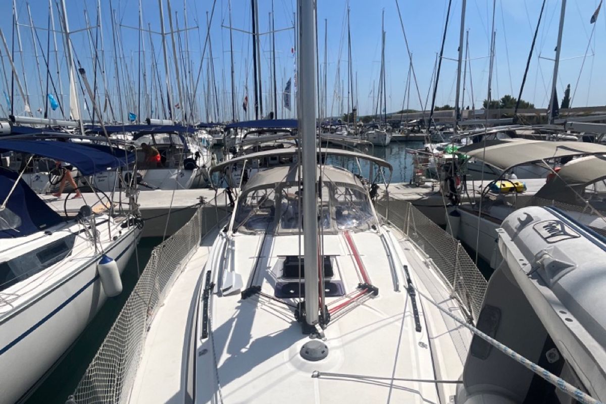 Deck of TIKA, a Bavaria Cruiser 34 sailboat at Općina Sukošan, Croatia