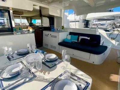 Deck of Barone, a Lagoon 46 catamaran at Salerno, Italy