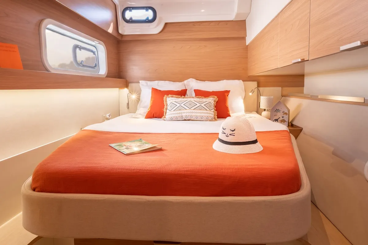 Cabin on Jolene, a Bali Catspace catamaran at Pirovac, Croatia