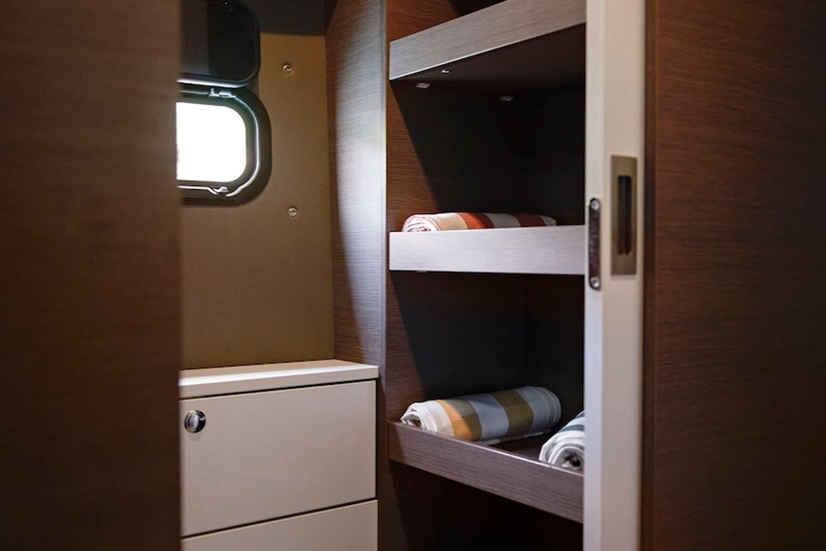 Cabin on Jolene, a Bali Catspace catamaran at Pirovac, Croatia