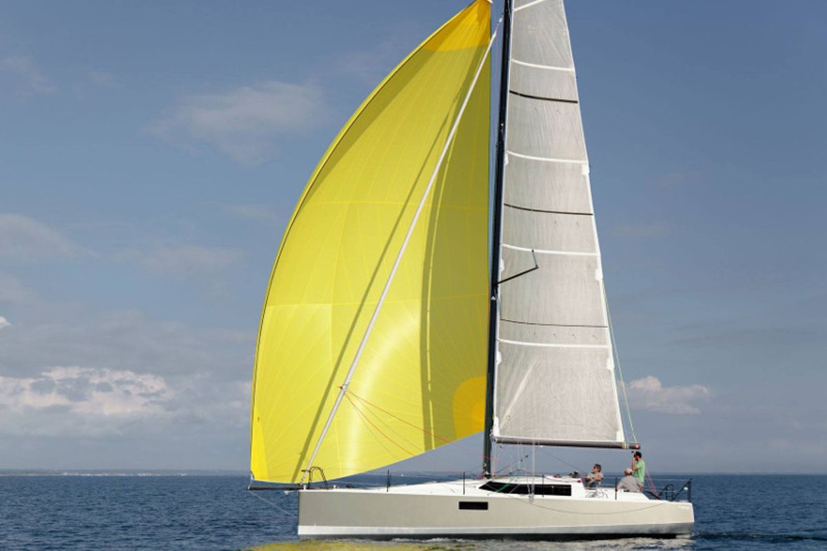 Exterior view of Aminata, a Pogo Structures Pogo 36 sailboat at Alameda, United States