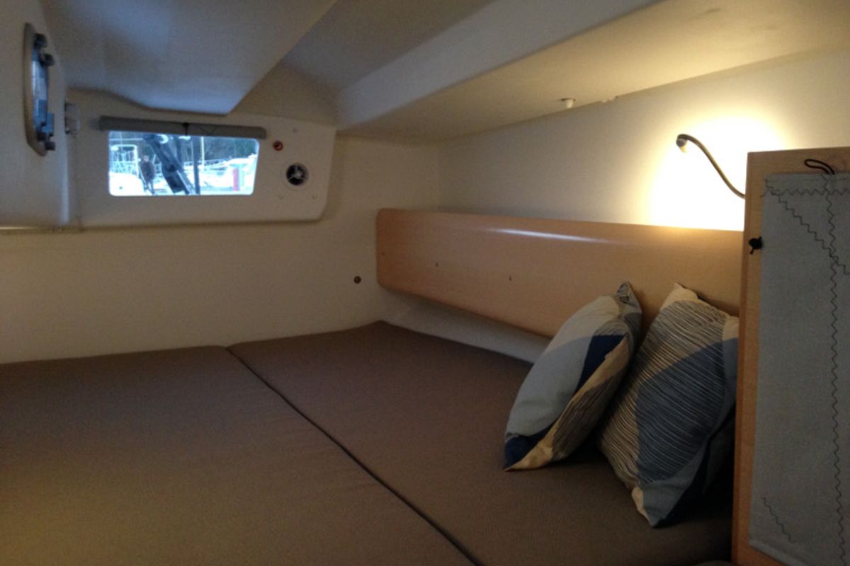 Cabin on Aminata, a Pogo Structures Pogo 36 sailboat at Alameda, United States