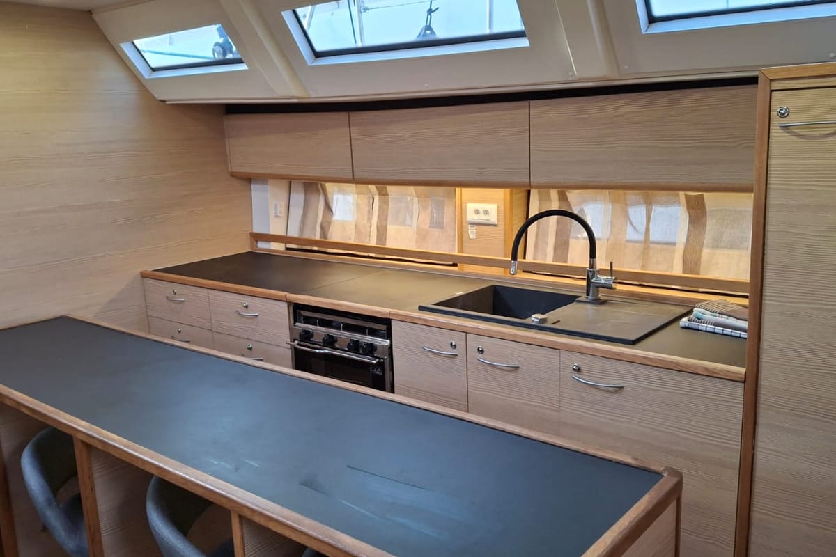 Galley of Mihaela, a D&D Kufner 54 Exclusive sailboat at Grad Trogir, Croatia