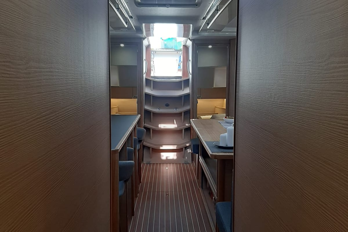 Salon of Mihaela, a D&D Kufner 54 Exclusive sailboat at Grad Trogir, Croatia