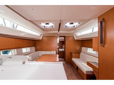 Salon of Midas, a Bavaria C45 sailboat at Tourlos, Greece