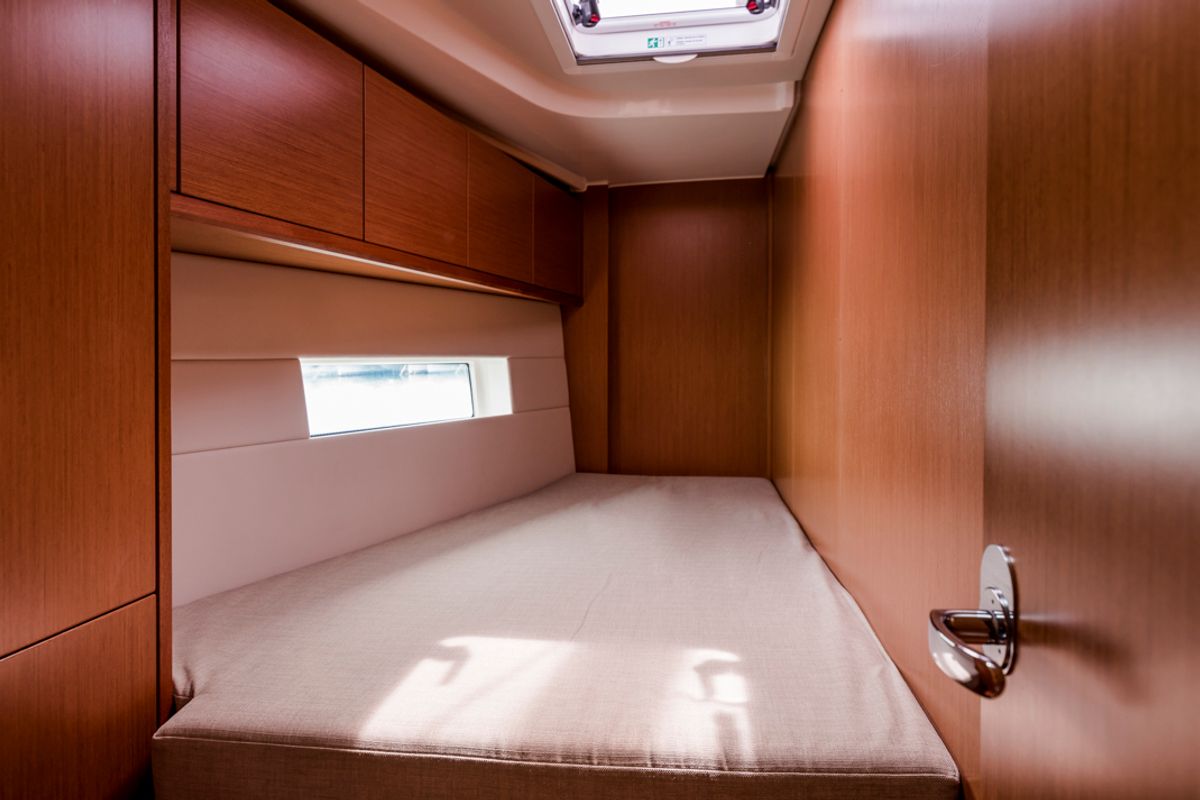 Cabin on Midas, a Bavaria C45 sailboat at Tourlos, Greece