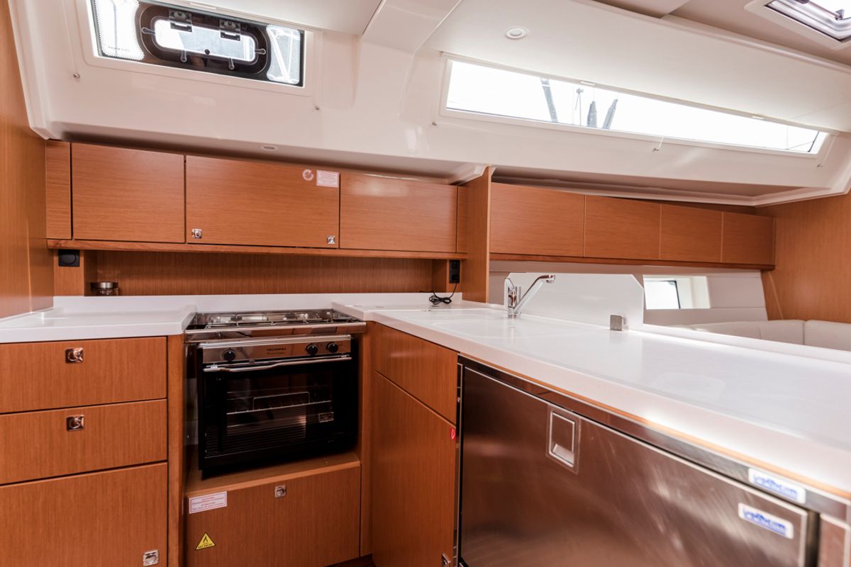 Galley of Midas, a Bavaria C45 sailboat at Tourlos, Greece