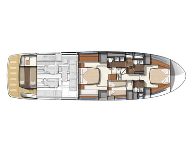 Floor plan of Kismet, a Prestige 620 yacht at Malé, Maldives