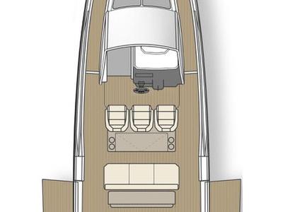 Floor plan of No Name, a Saxdor Yachts Saxdor 320 GTO motorboat at Općina Sukošan, Croatia