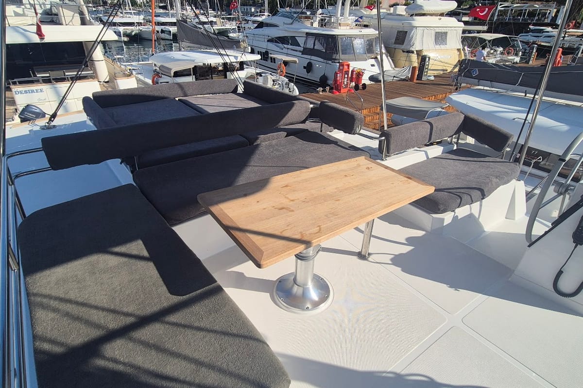 Cabin on Solo Star, a Bali 4.6 catamaran at Fethiye, Turkey