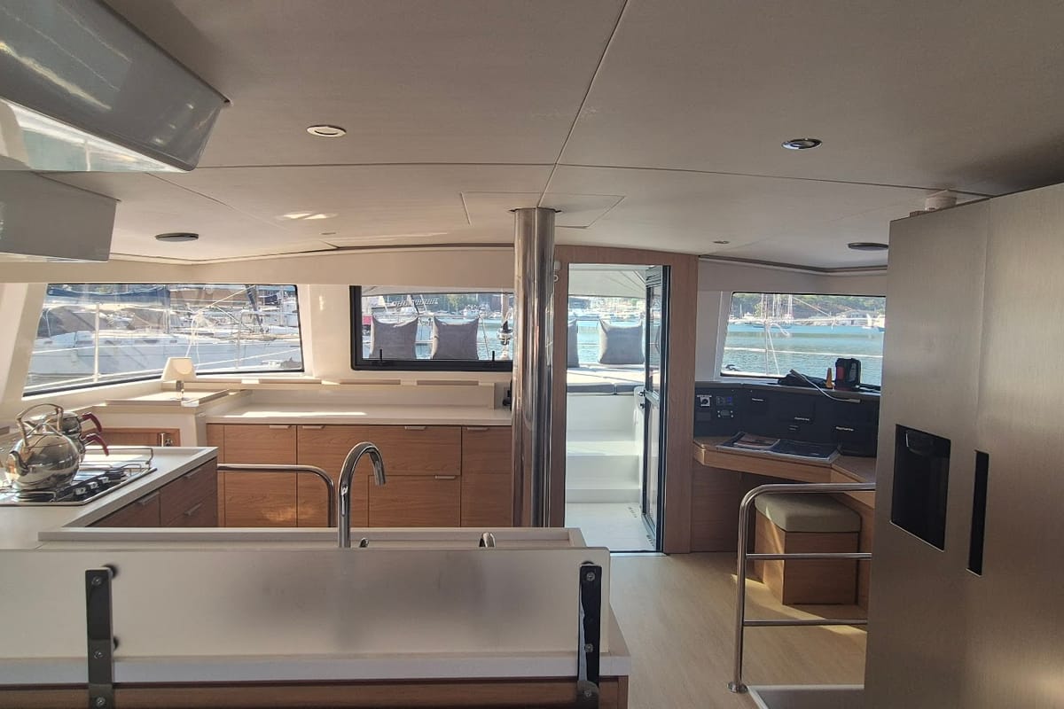 Cabin on Solo Star, a Bali 4.6 catamaran at Fethiye, Turkey