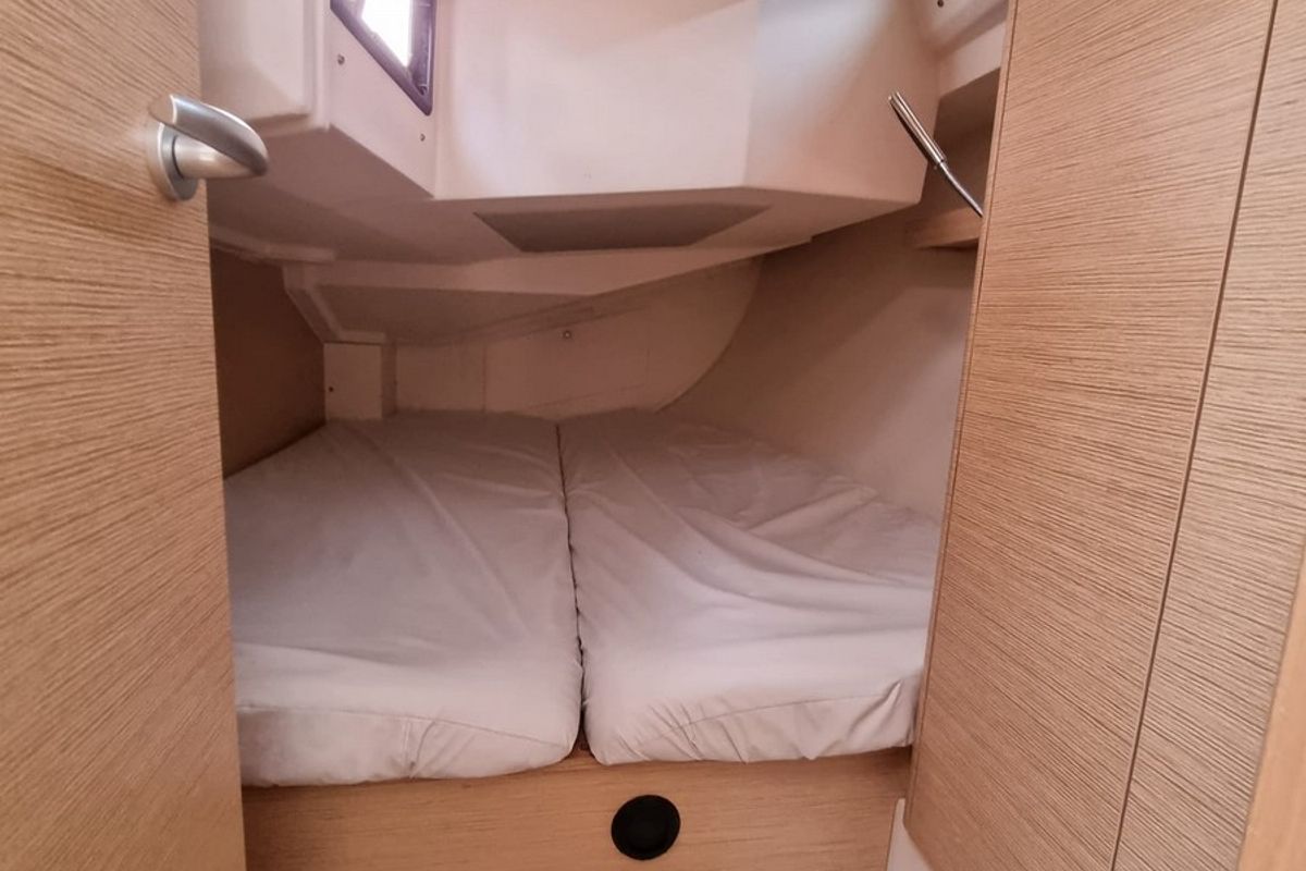 Cabin on First Wind, a Hanse Yachts Hanse 348 sailboat at Gdańsk, Poland