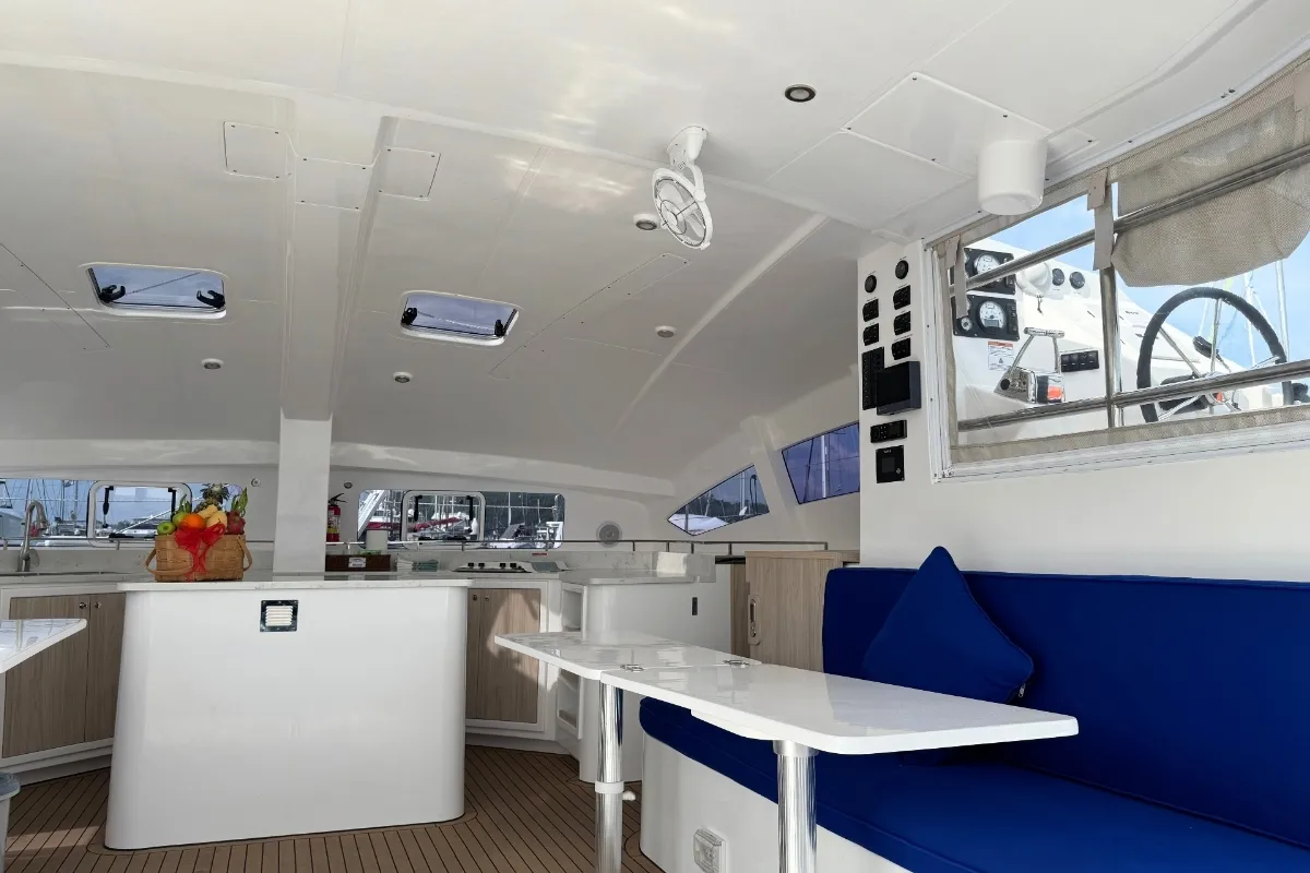 Salon of Isle Phantom, a Island Spirit Yachts Island Spirit 410 catamaran at Baan Salak Phet, Thailand