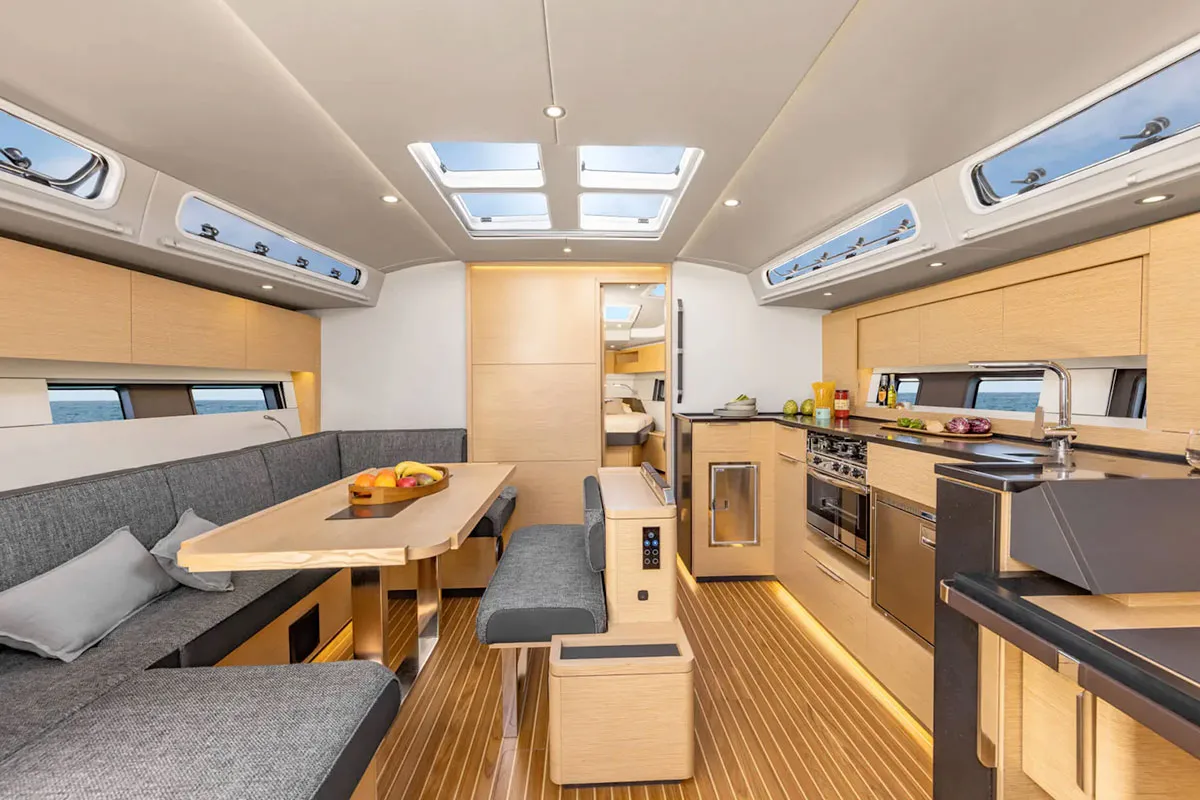 Galley of Astan, a Hanse Yachts Hanse 460 sailboat at Cogolin, France