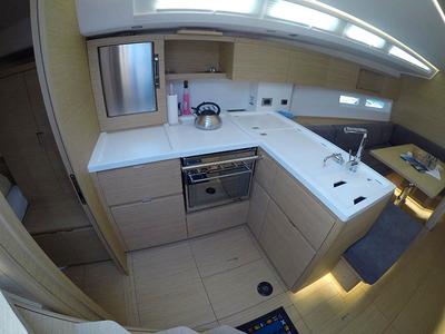 Galley of Sportski Vuk 44, a Cantiere Del Pardo (Grand Soleil) Grand Soleil 44 Performance sailboat at Grad Šibenik, Croatia