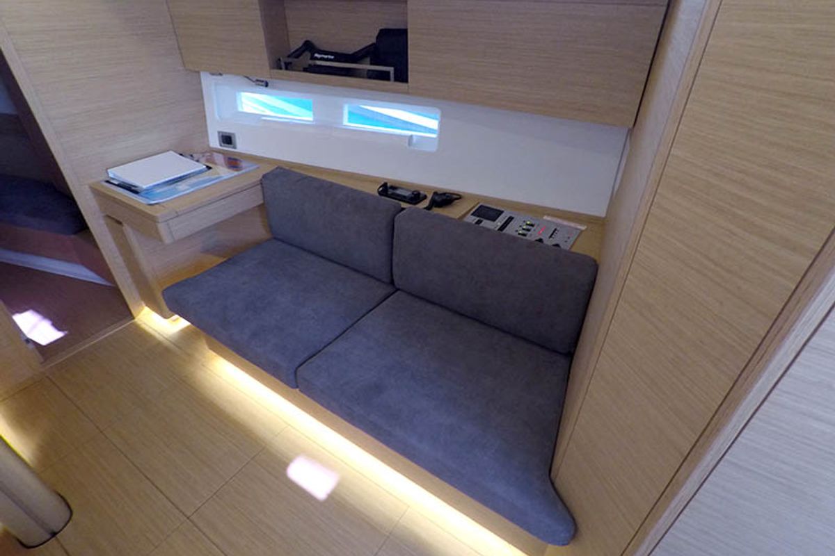 Salon of Sportski Vuk 44, a Cantiere Del Pardo (Grand Soleil) Grand Soleil 44 Performance sailboat at Grad Šibenik, Croatia