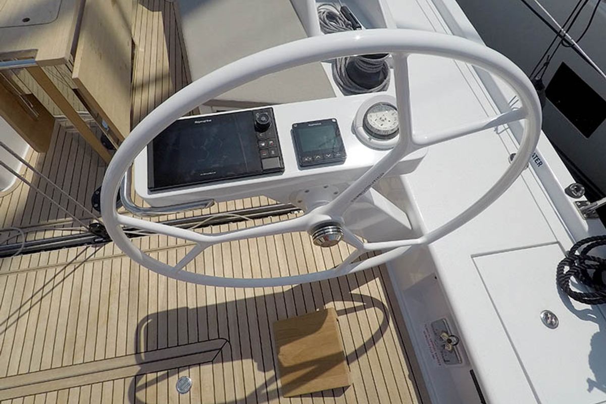 Cockpit of Sportski Vuk 44, a Cantiere Del Pardo (Grand Soleil) Grand Soleil 44 Performance sailboat at Grad Šibenik, Croatia