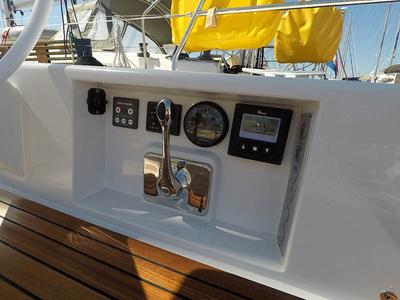 Cockpit of Sportski Vuk 44, a Cantiere Del Pardo (Grand Soleil) Grand Soleil 44 Performance sailboat at Grad Šibenik, Croatia