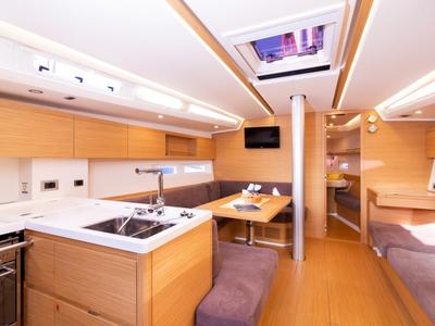 Salon of Sportski Vuk 44, a Cantiere Del Pardo (Grand Soleil) Grand Soleil 44 Performance sailboat at Grad Šibenik, Croatia