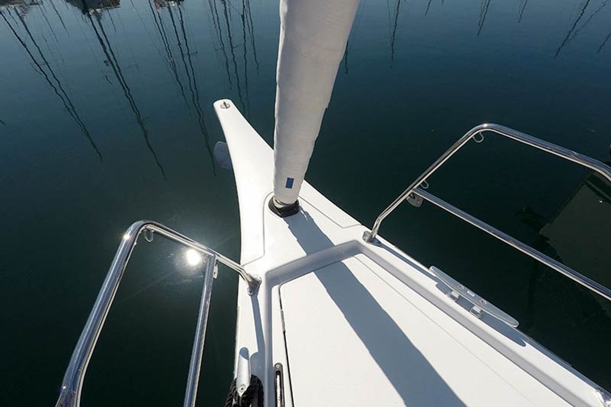 Deck of Sportski Vuk 44, a Cantiere Del Pardo (Grand Soleil) Grand Soleil 44 Performance sailboat at Grad Šibenik, Croatia