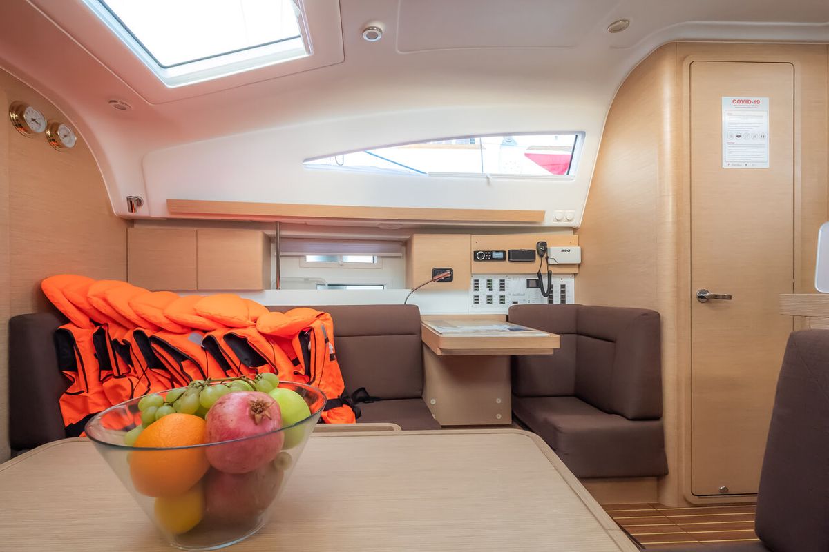 Salon of Despacito, a Elan Impression 40 sailboat at Grad Biograd na Moru, Croatia